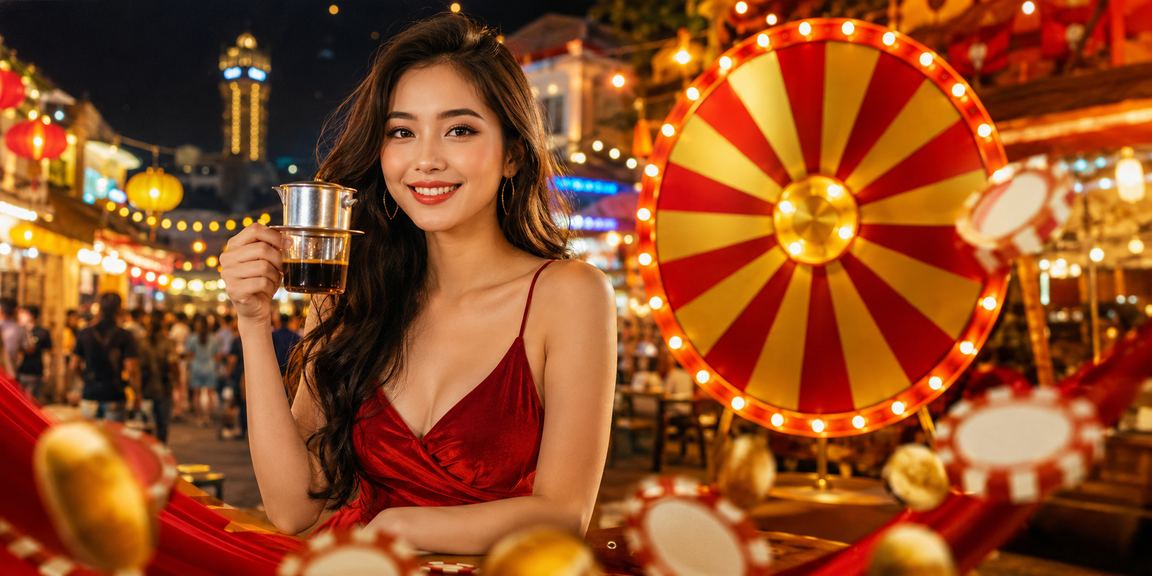 Bối cảnh Phú Quốc với ly cà phê gợi thông tin sự kiện ưu đãi r63